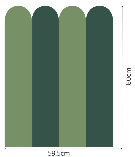 PIPPER. Textil öntapadó tapéta - Boltív - Zöld szín Méret: 60cm, Szín: Kombináció