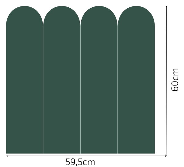 PIPPER. Textil öntapadó tapéta - Boltív - Zöld szín Méret: 60cm, Szín: Kombináció
