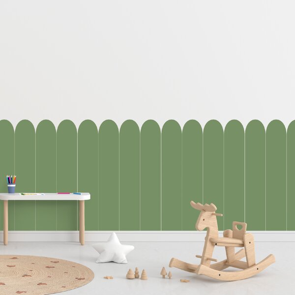 PIPPER. Textil öntapadó tapéta - Boltív - Zöld szín Méret: 60cm, Szín: Kombináció