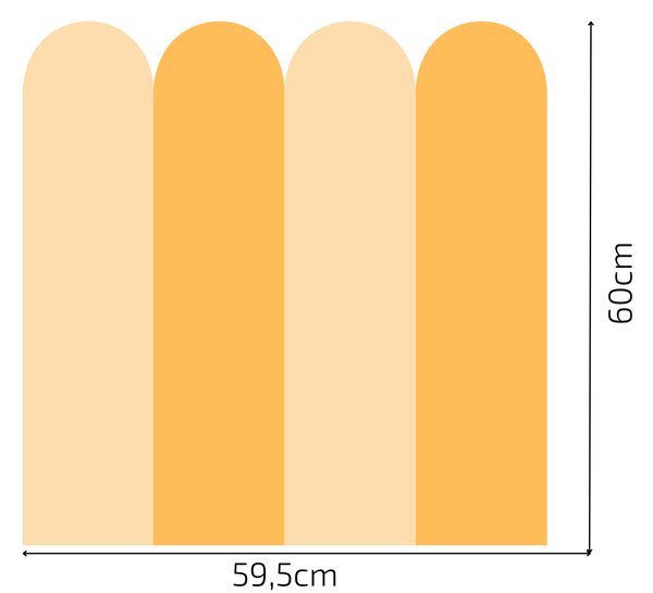 PIPPER. Textil öntapadó tapéta - Boltív - Sárga szín Méret: 100cm, Szín: Sötét