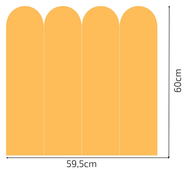 PIPPER. Textil öntapadó tapéta - Boltív - Sárga szín Méret: 100cm, Szín: Sötét