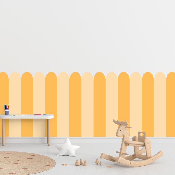PIPPER. Textil öntapadó tapéta - Boltív - Sárga szín Méret: 100cm, Szín: Sötét