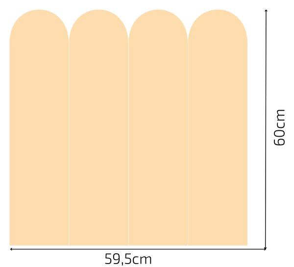 PIPPER. Textil öntapadó tapéta - Boltív - Sárga szín Méret: 100cm, Szín: Sötét
