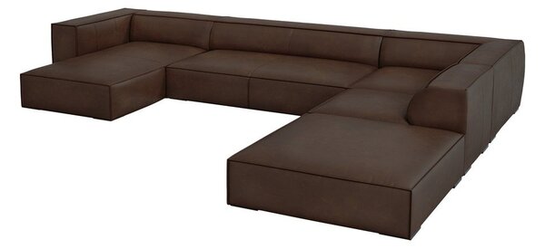 Sötétbarna bőr sarokkanapé (jobb oldali) Madame – Windsor & Co Sofas