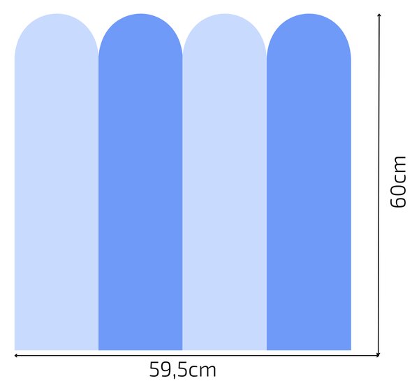 PIPPER. Textil öntapadó tapéta - Boltív - Kék szín Méret: 80cm, Szín: Kombináció