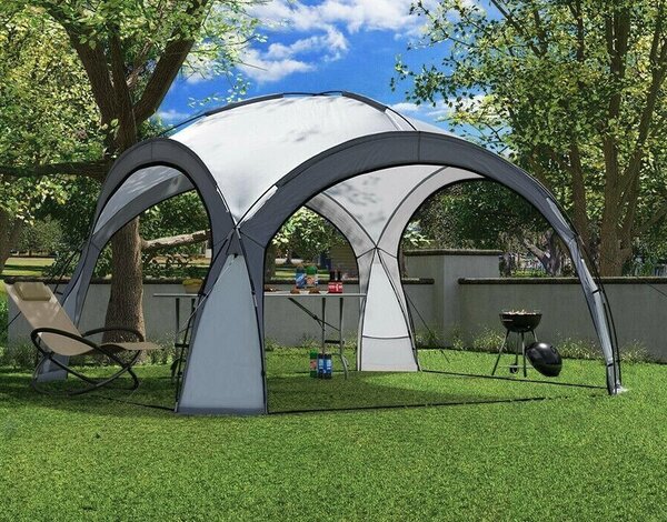 Pavilon sátor kerti piknikhez 3,5 x 3,5 m szürke