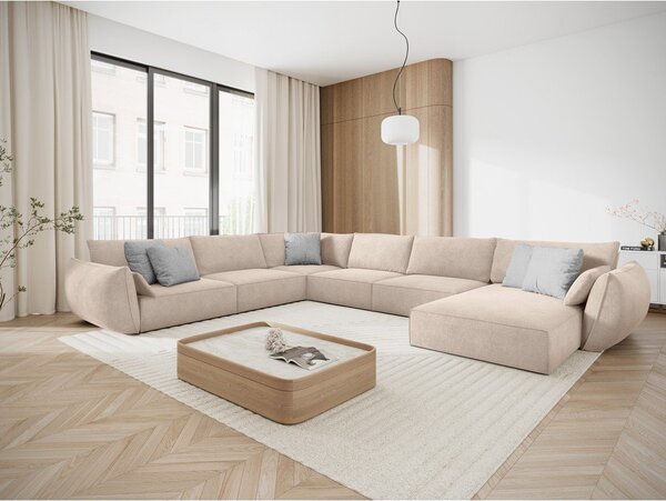 Bézs sarokkanapé (bal oldali) Vanda – Mazzini Sofas