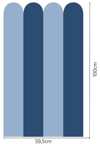 PIPPER. Textil öntapadó tapéta - Boltív - Sötétkék színű Méret: 60cm, Szín: Kombináció