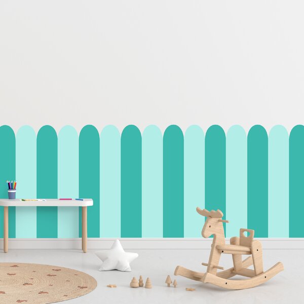 PIPPER. Textil öntapadó tapéta - Boltív - Türkiz színű Méret: 100cm, Szín: Sötét