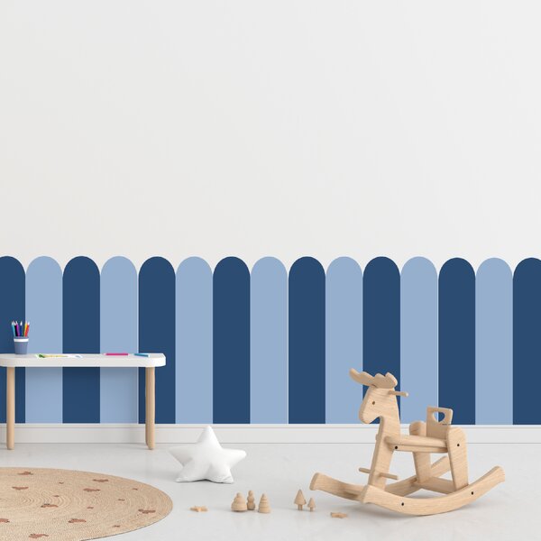 PIPPER. Textil öntapadó tapéta - Boltív - Sötétkék színű Méret: 60cm, Szín: Kombináció