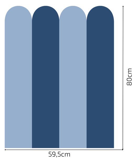 PIPPER. Textil öntapadó tapéta - Boltív - Sötétkék színű Méret: 60cm, Szín: Kombináció