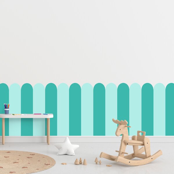PIPPER. Textil öntapadó tapéta - Boltív - Türkiz színű Méret: 100cm, Szín: Sötét