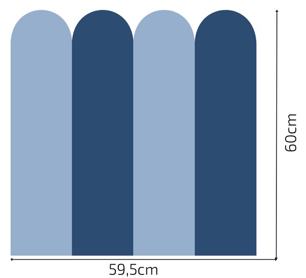 PIPPER. Textil öntapadó tapéta - Boltív - Sötétkék színű Méret: 60cm, Szín: Kombináció