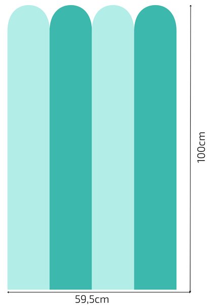 PIPPER. Textil öntapadó tapéta - Boltív - Türkiz színű Méret: 100cm, Szín: Sötét