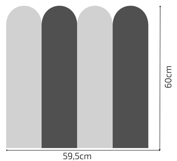 PIPPER. Textil öntapadó tapéta - Boltív - Szürke színű Méret: 60cm, Szín: Kombináció