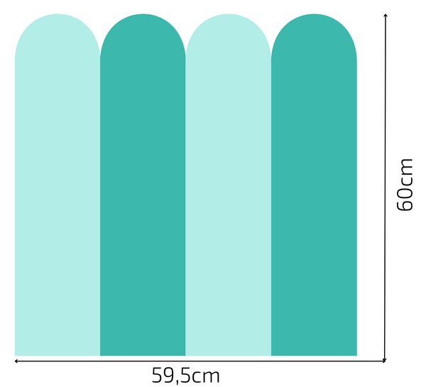 PIPPER. Textil öntapadó tapéta - Boltív - Türkiz színű Méret: 100cm, Szín: Sötét