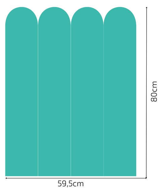 PIPPER. Textil öntapadó tapéta - Boltív - Türkiz színű Méret: 100cm, Szín: Sötét