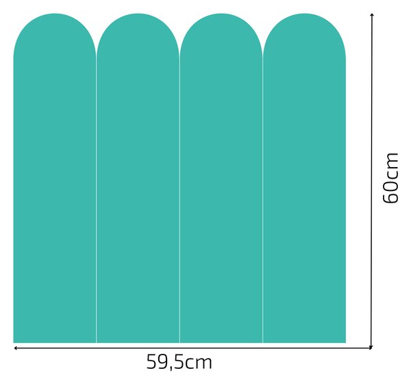 PIPPER. Textil öntapadó tapéta - Boltív - Türkiz színű Méret: 100cm, Szín: Sötét