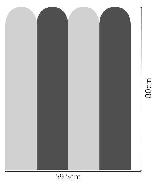 PIPPER. Textil öntapadó tapéta - Boltív - Szürke színű Méret: 60cm, Szín: Kombináció