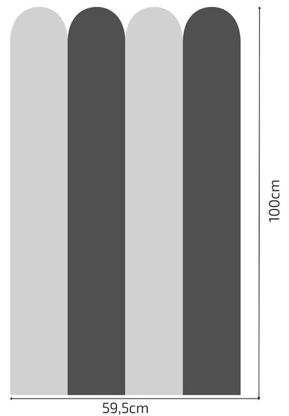 PIPPER. Textil öntapadó tapéta - Boltív - Szürke színű Méret: 60cm, Szín: Kombináció