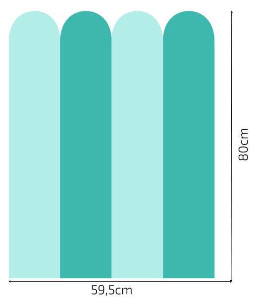 PIPPER. Textil öntapadó tapéta - Boltív - Türkiz színű Méret: 100cm, Szín: Sötét