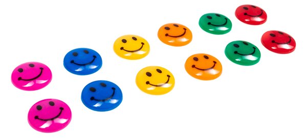 Smiley 12db-os whiteboard mágnes szett