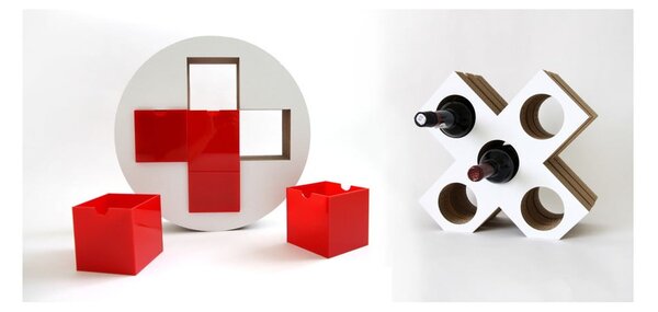 Piros gyógyszertároló és bortartó állvány - Unlimited Design for kids