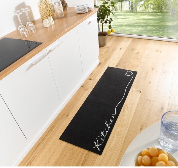 Kitchen fekete futószőnyeg, 50 x 150 cm - Zala Living