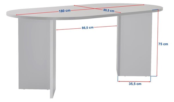 Étkezőasztal (8 fő részére) Sabatina (travertin + dió)