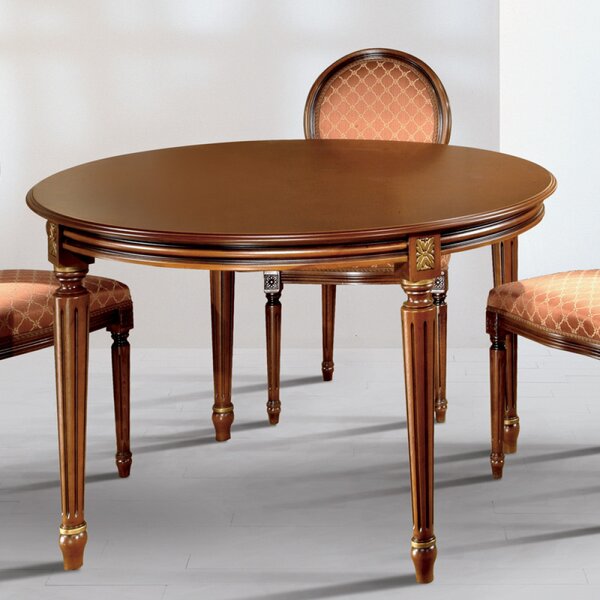 Luigi XVI 904-TL kerek étkezőasztal 120cm tanganyika fa asztallappal