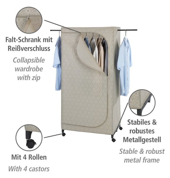 Bézs textil ruhásszekrény 75x160 cm Balance – Wenko