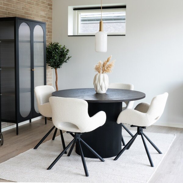 Fehér kárpitozott karfás étkezőfotel szett 2 db-os Amorim – House Nordic