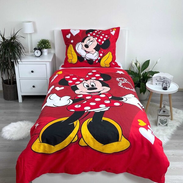 Jerry Fabrics Ágynemű Minnie mintával - Minnie - Bows and flowers | 140 x 200 cm / 70 x 90 cm