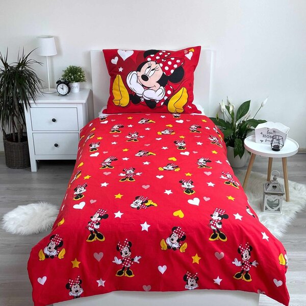 Jerry Fabrics Ágynemű Minnie mintával - Minnie - Bows and flowers | 140 x 200 cm / 70 x 90 cm