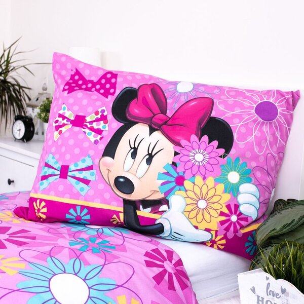 Jerry Fabrics Ágynemű Minnie mintával - Minnie - Bows and flowers | 140 x 200 cm / 70 x 90 cm