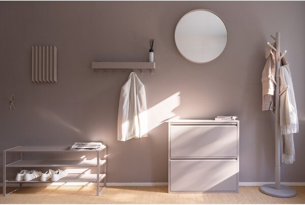 Szürkésbarna fém billenő ajtós cipőtartó 75x77,5x22,5 cm Billy – Spinder Design