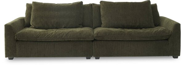 Heaven XL 3 személyes kanapé, zöld kordbársony