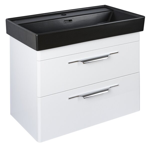 TMP LUX 60 fali fürdőszobabútor - CeraStyle SHARP FEKETE mosdóval - 60 x 48 cm