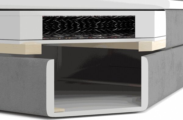 Wilsondo TOP 6 kárpitozott boxspring ágyneműtartós ágy fedőmatraccal - türkiz Méret: 180x200