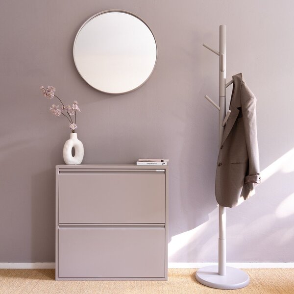 Szürkésbarna fém billenő ajtós cipőtartó 75x77,5x22,5 cm Billy – Spinder Design
