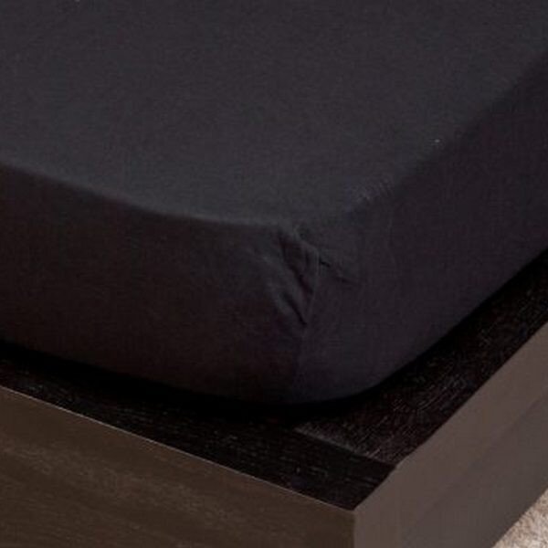 Jersey gumis lepedő 140/160x200 cm-es (fekete)