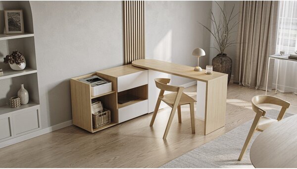Íróasztal tölgyfa dekoros asztallappal 48x159 cm Tango – TemaHome