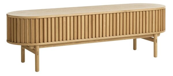 Natúr színű TV-állvány tölgyfa dekorral 160x48 cm Carno – Unique Furniture