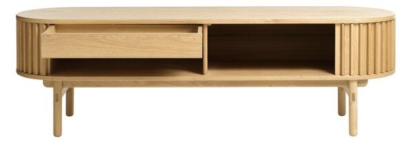Natúr színű TV-állvány tölgyfa dekorral 160x48 cm Carno – Unique Furniture