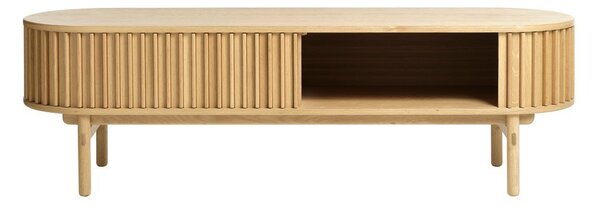 Natúr színű TV-állvány tölgyfa dekorral 160x48 cm Carno – Unique Furniture