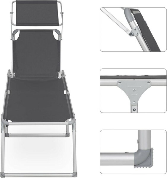 SONGMICS GCB26GY Napozóágy 65 x 200 x 48 cm