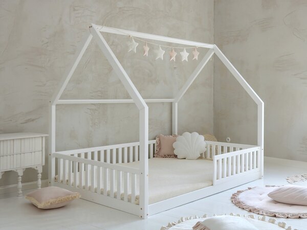 BIANCO New leesésgátlós házikó ágy 140x200 - fehér