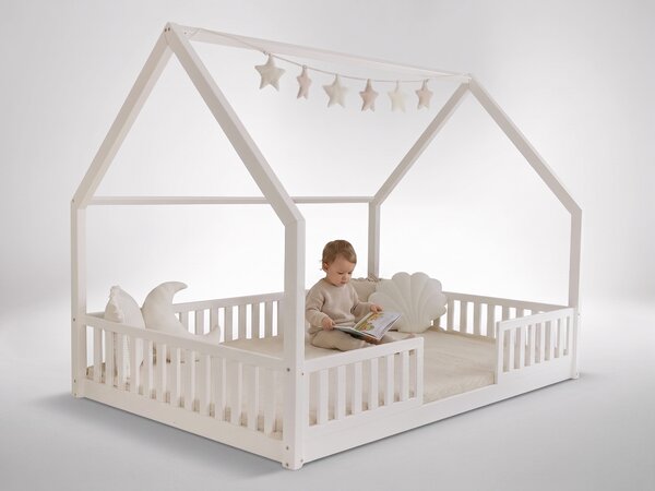 BIANCO Duo New leesésgátlós házikó ágy 140x200 - fehér