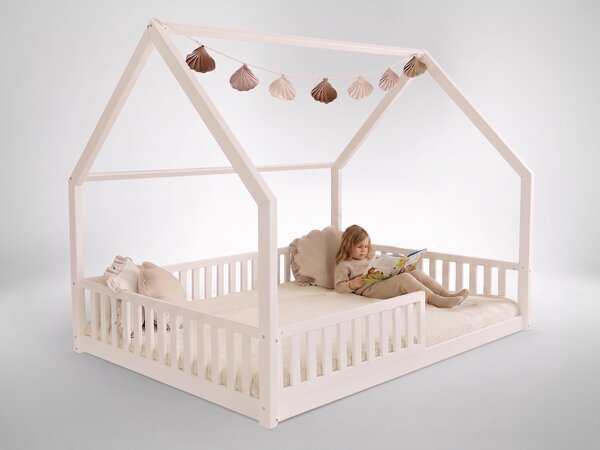 BIANCO New leesésgátlós házikó ágy 140x200 - fehér