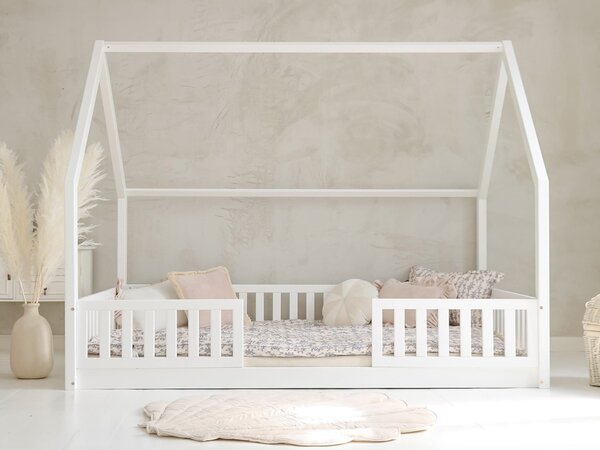 BIANCO Duo New leesésgátlós házikó ágy 140x200 - fehér